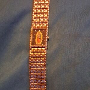 Gold Watch with Religious Icon
